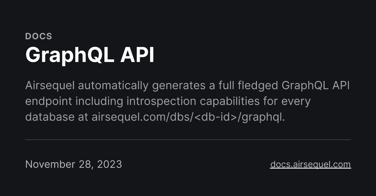 GraphQL API