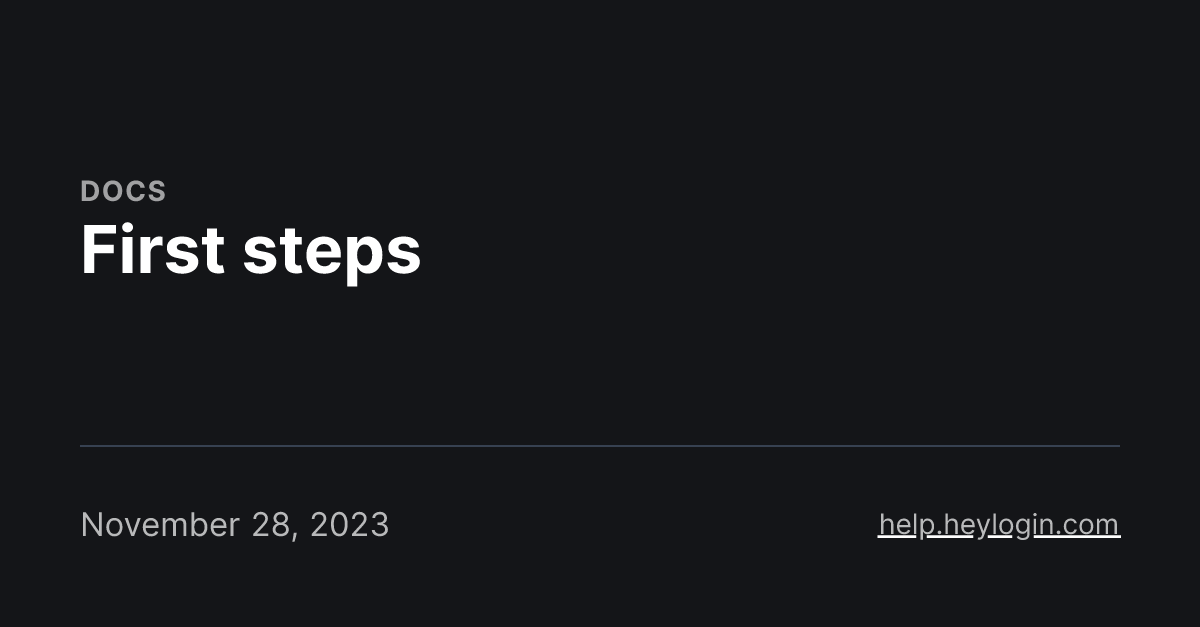 First steps