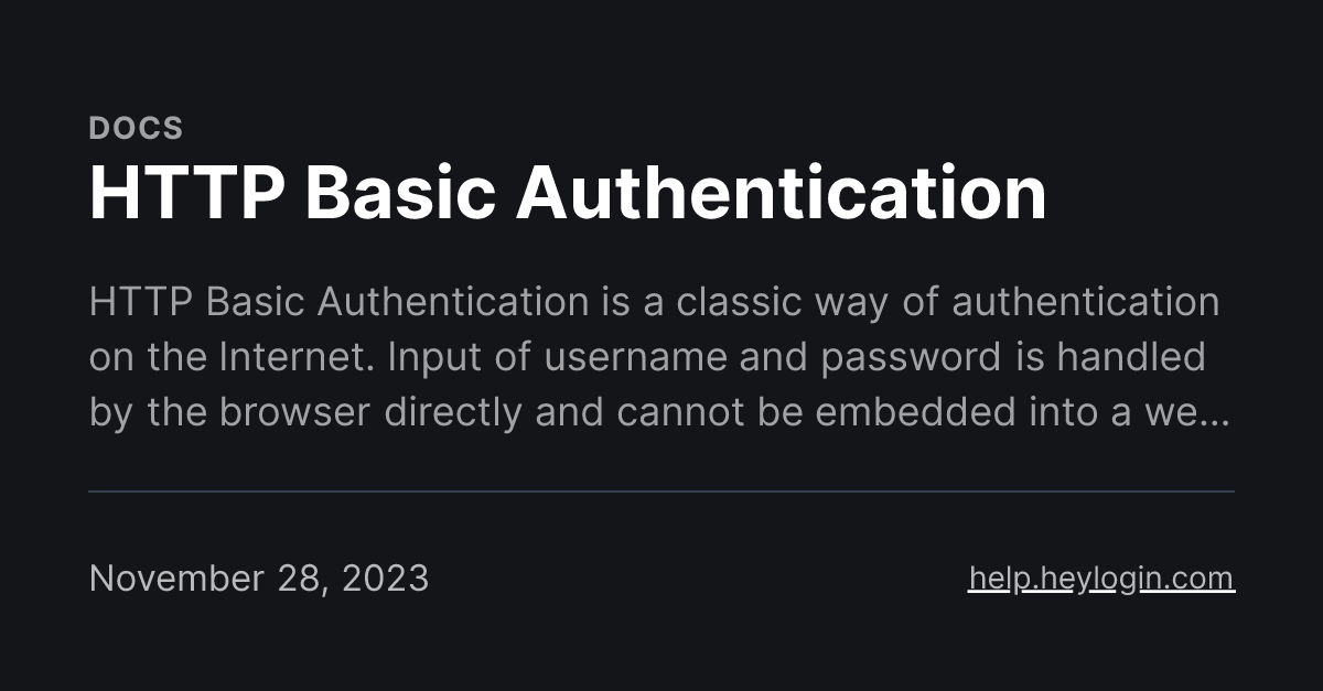 HTTP Basic Authentication