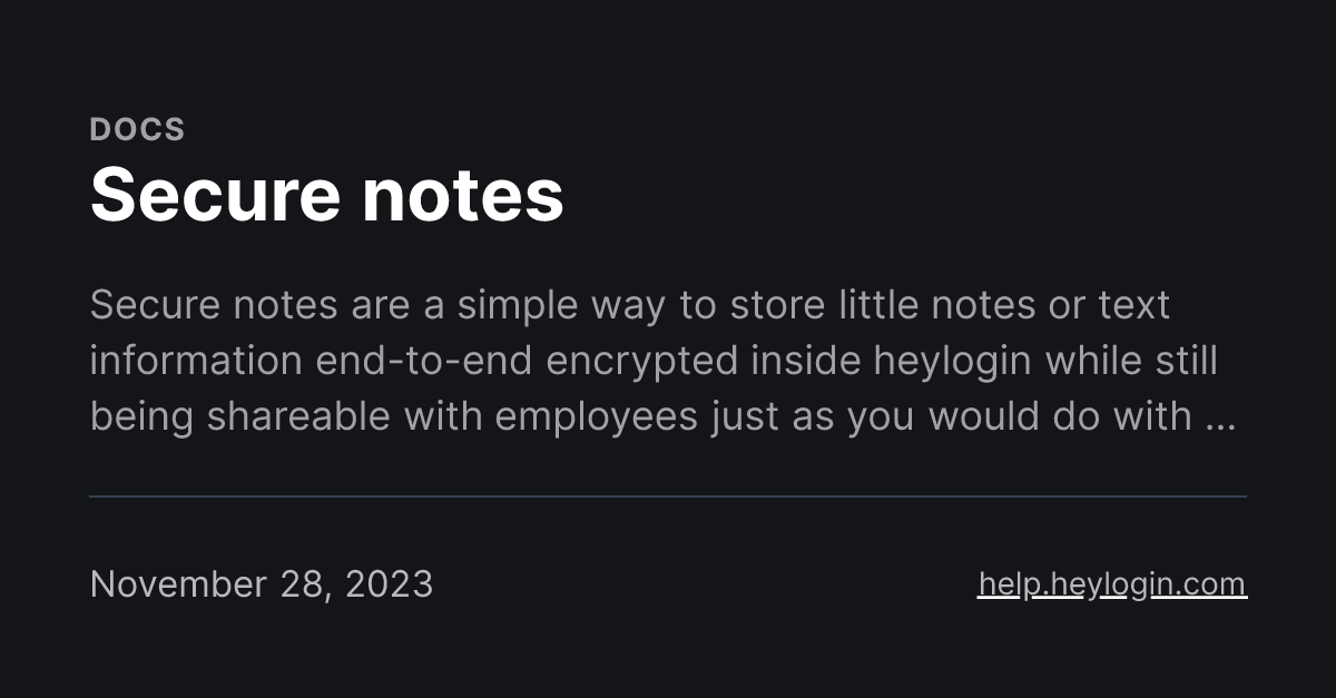 Secure notes
