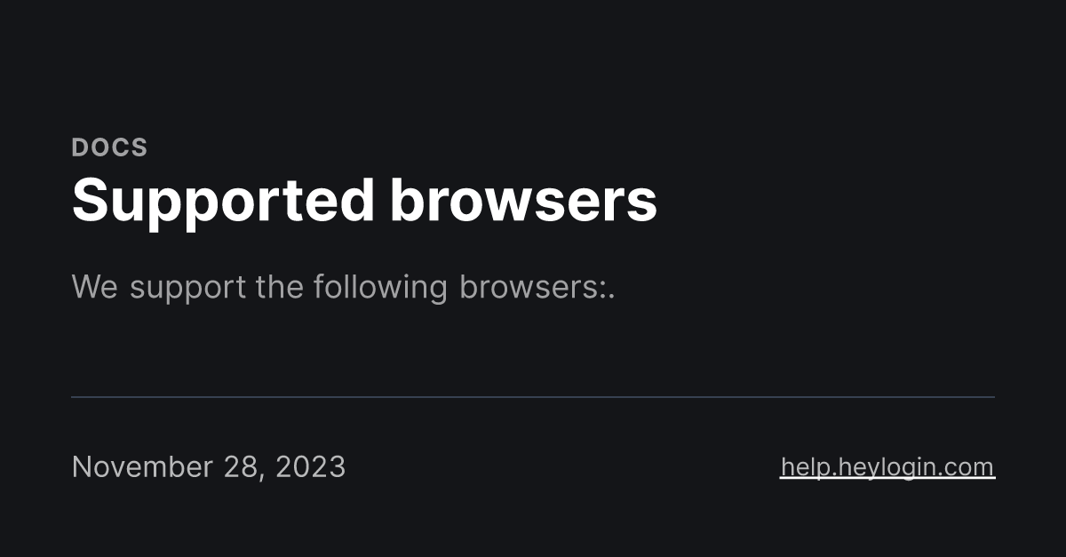 Supported browsers