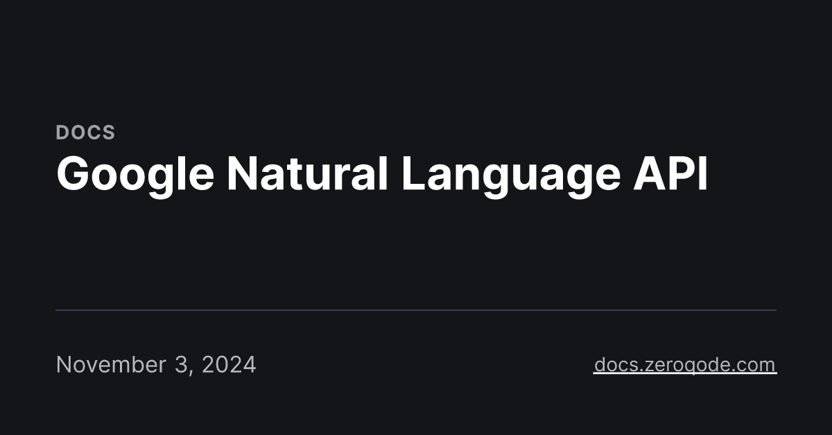 Google Natural Language API