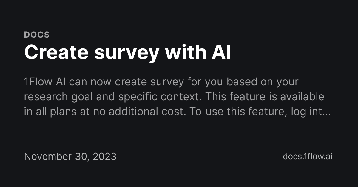 Create survey with AI