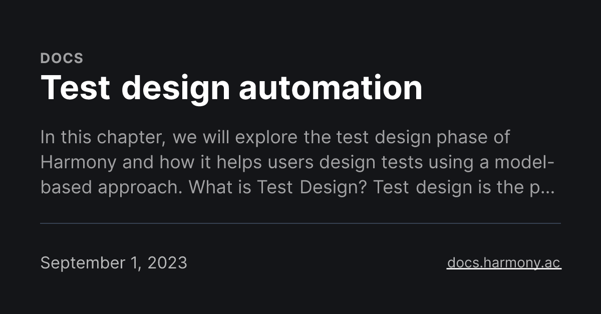 Test design automation
