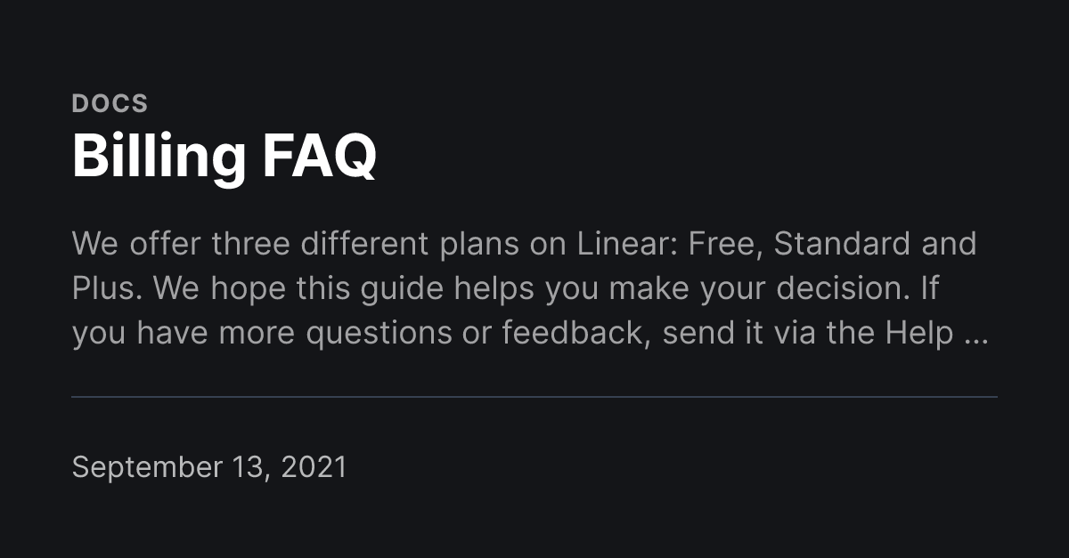 Billing FAQ
