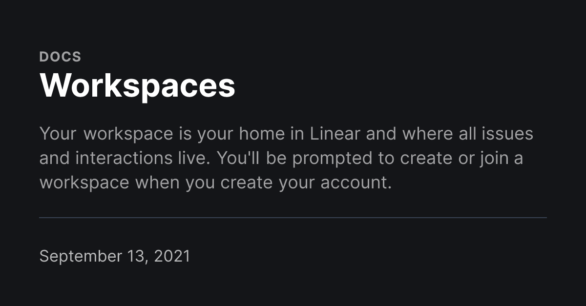 Workspaces