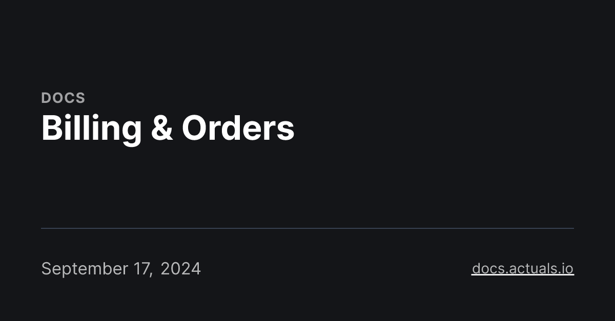 Billing & Orders