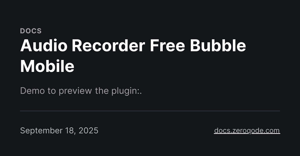 Audio Recorder Free Bubble Mobile