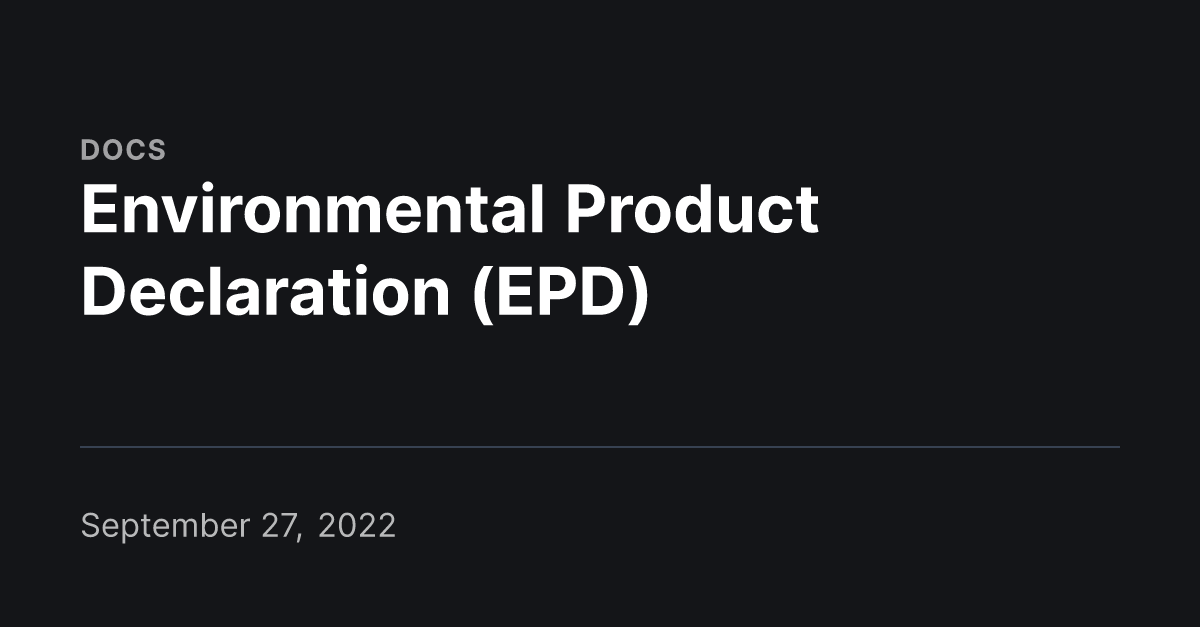 Environmental Product Declaration (EPD) SDIA
