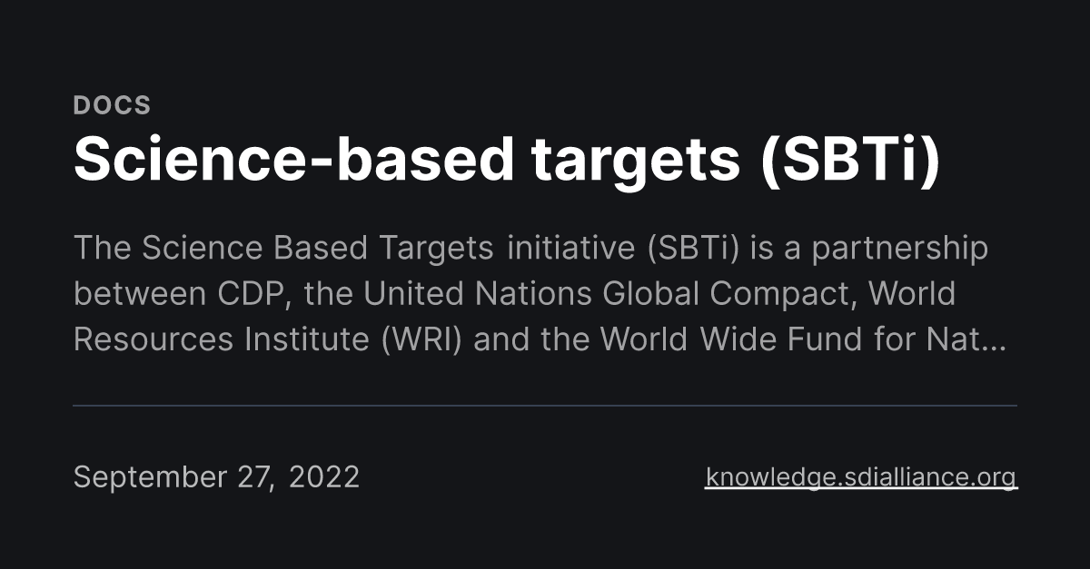 Sciencebased targets (SBTi)