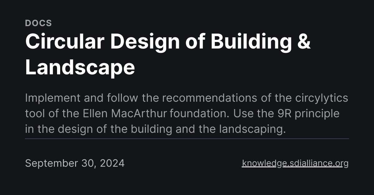 Circular Design of Building & Landscape