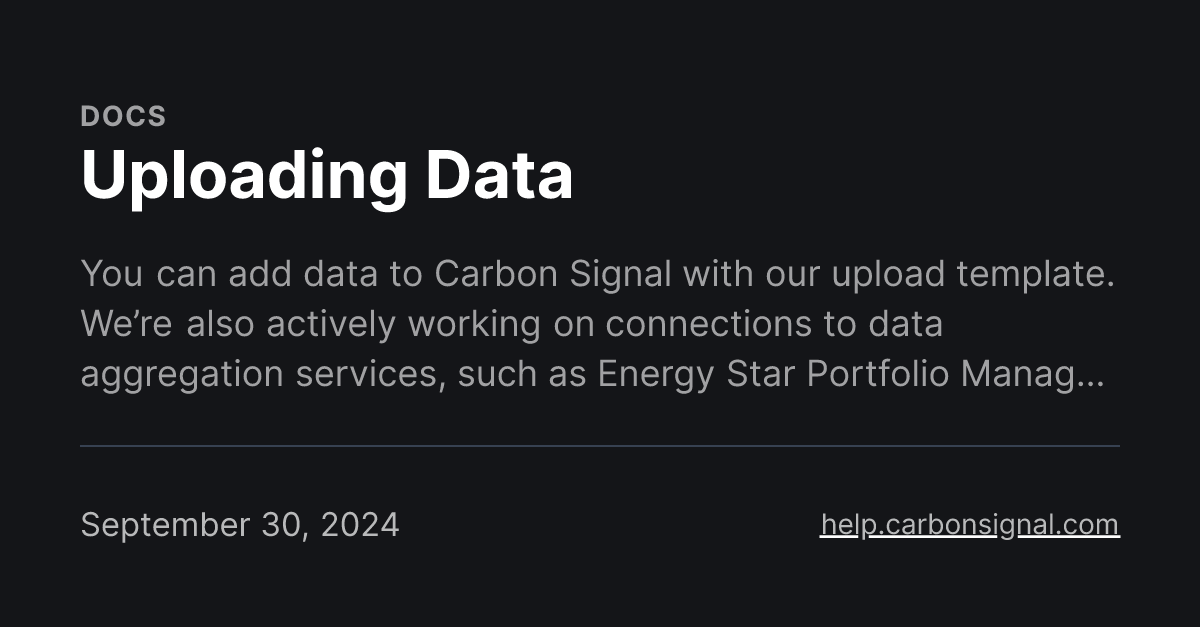 Uploading Data
