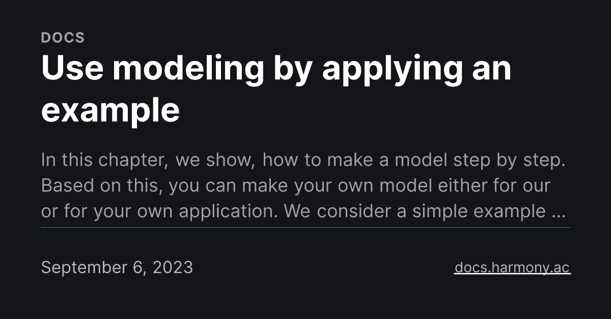 Use modeling by applying an example
